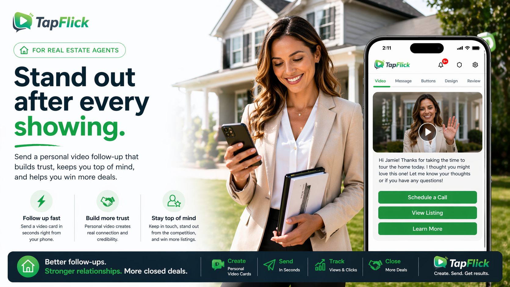 TapFlick for real estate agents — stand out after every showing